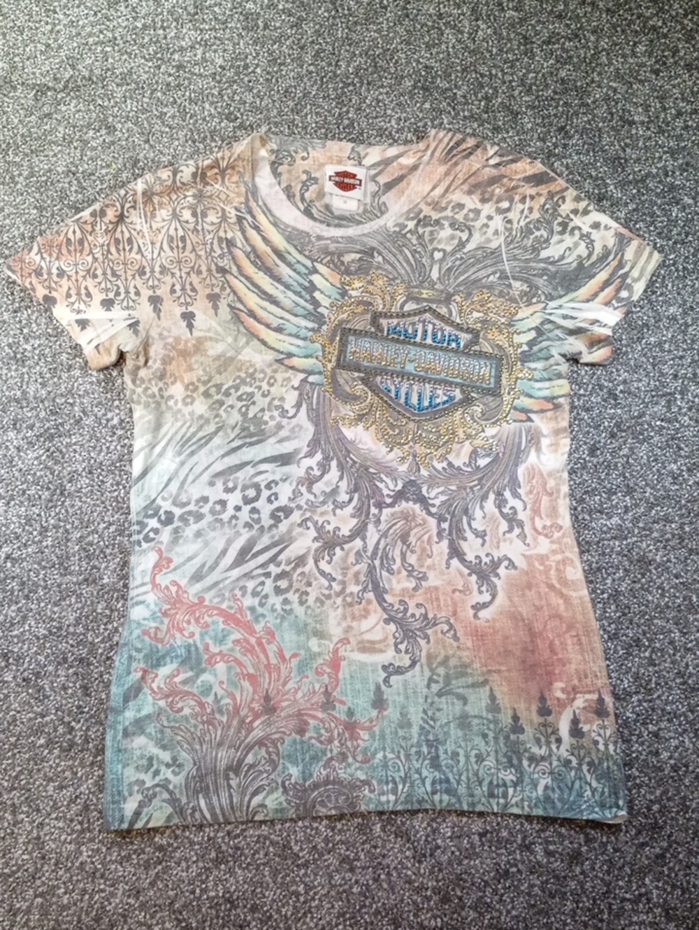 Harley-Davidson Pastel Multicolor Winged Crest Tee